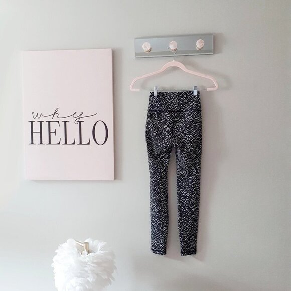 NWT All Fenix black & white polka dot racerback sports bra & 7/8 legging set, XS - Picture 14 of 16